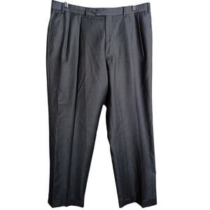 Ralph Lauren LRL Pants 36x29 Gray Wool Cashmere Pleated Cuffed Trousers